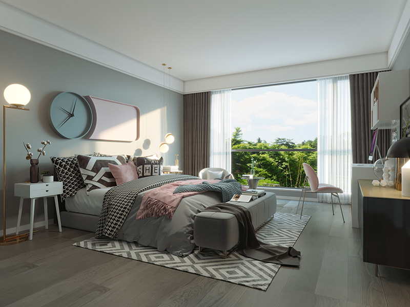 臥室-現(xiàn)代簡約裝修效果圖-復式裝修案例