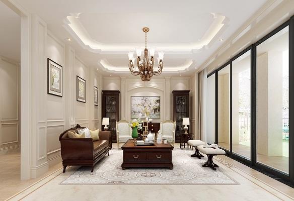 廈門喜迎門裝飾萬(wàn)科湖心島美式風(fēng)格330平裝修案例