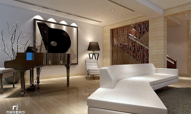 現代簡約五居室客廳隔斷裝修效果圖
