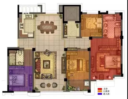 150㎡戶型四間朝南，一個創(chuàng)新的戶型，我不允許它有1㎡的浪費(fèi)。